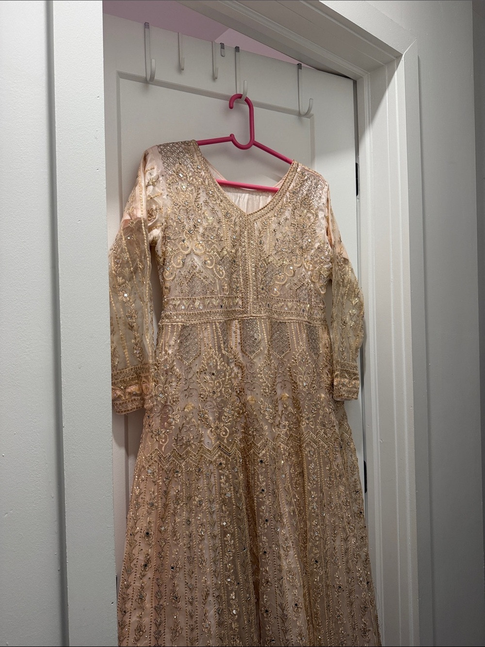 Desi wedding -  Gold Embellished maxi Dress